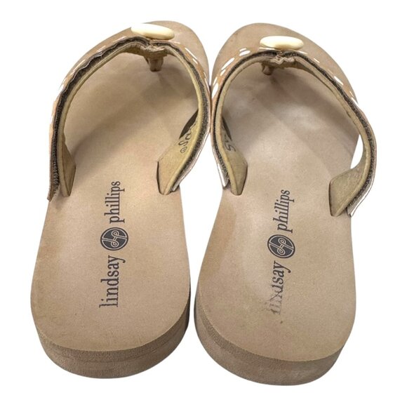 Lindsay Phillips Switchflops Polka Dot Tan Flip Flops Sandals Interchangeable 7 - Picture 3 of 7